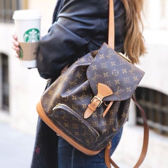 LOUIS VUITTON Montsouris Monogram Canvas MM Backpack Bucket Vintage